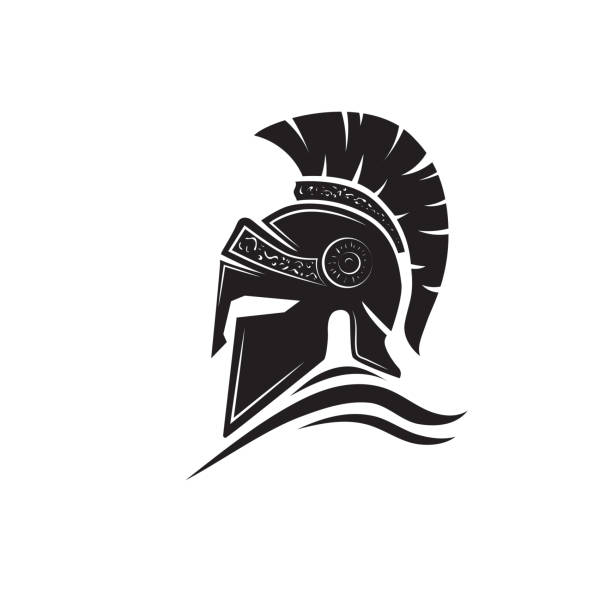 ilustraciones, imágenes clip art, dibujos animados e iconos de stock de vector casco espartano - soldados romanos