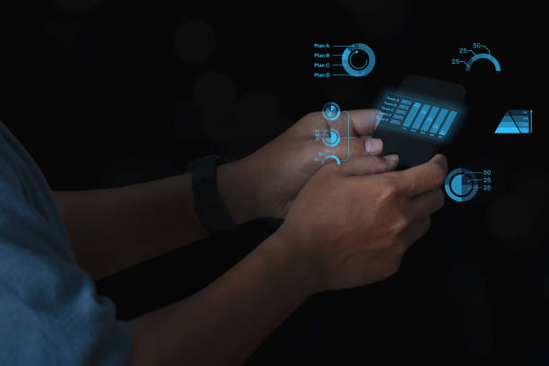 istock Businessman using mobile smart phone of creative process planning analysis. 1422402689