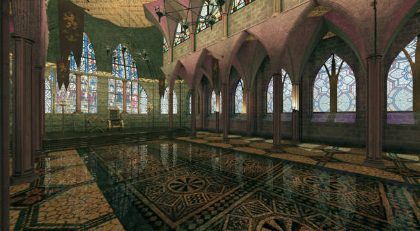 istock Fantasy medieval palace or the castle 3d illustration 1422407410