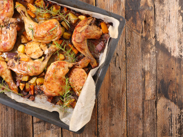 istock grilled chicken leg,  potatoes and herbs 1422408268