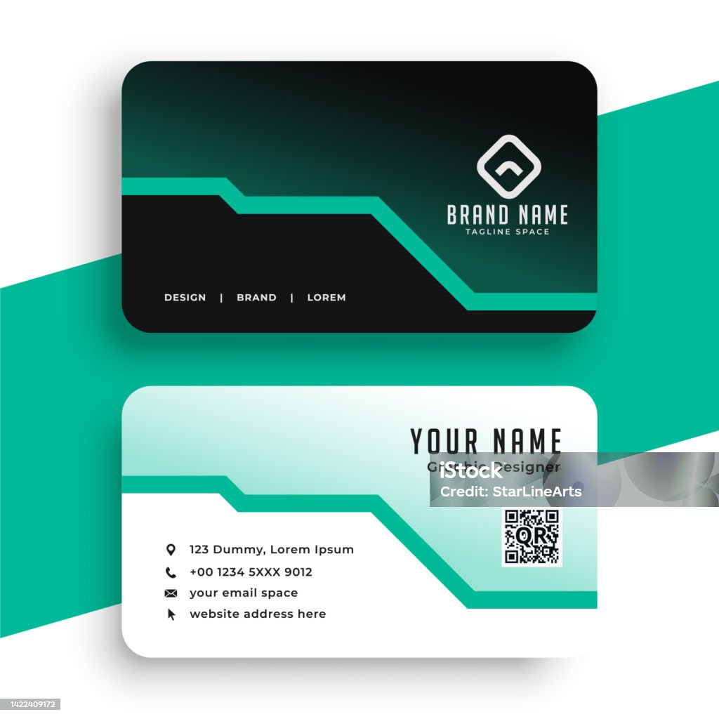 Turquoise Card Example Abstract Turquoise And Black Elegant Business Card Template Stock ...