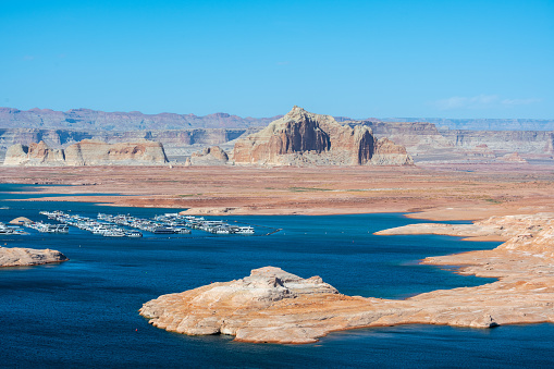 panoramic view on famous lake Powell, Page, USA