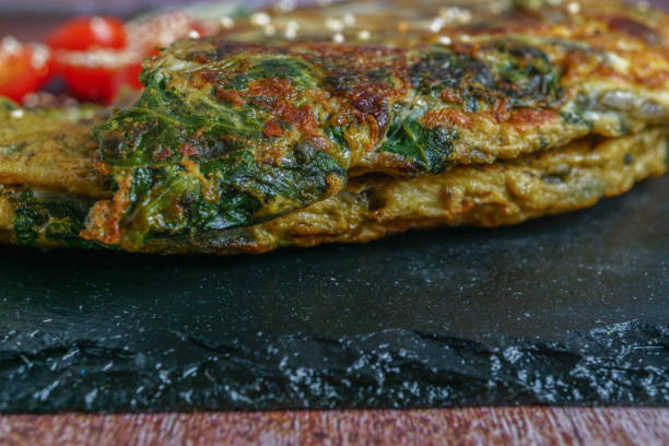 istock close-up of a freshly made spinach omelet 1422417723