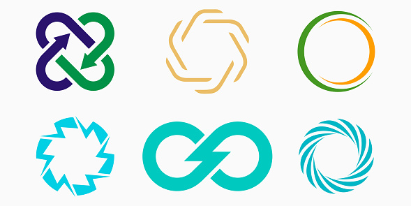 thunderbolt logo icon set. creative simple vector illustration