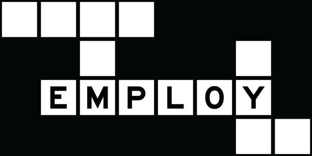 単語のアルファベット文字は、クロスワードパズルの背景に採用 - human resources recruitment occupation puzzle点のイラスト素材／クリップアート素材／マンガ素材／アイコン素材