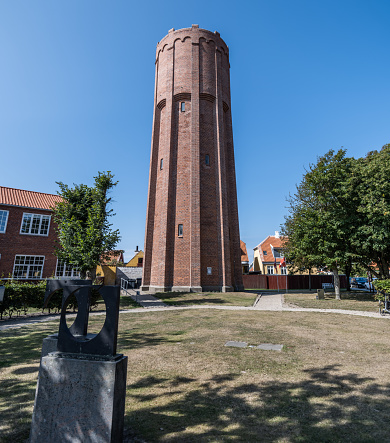 old, historical inland - lighthouse Moritzburg at the large pond Bärnsdorf, near the baroque castle Moritzburg in the sunny autumn