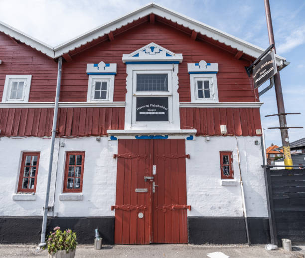 Nida, Lithuania - May 10, 2016: House architecture at Nida resort town near Klaipeda in Neringa in the the Baltic Sea and the Curonian Spit in Lithuania.