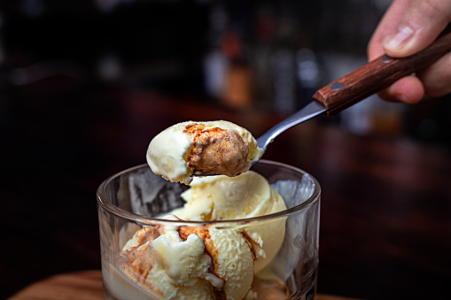 Affogato Vanilla Ice Cream Coffee High Resolution Stock Photo