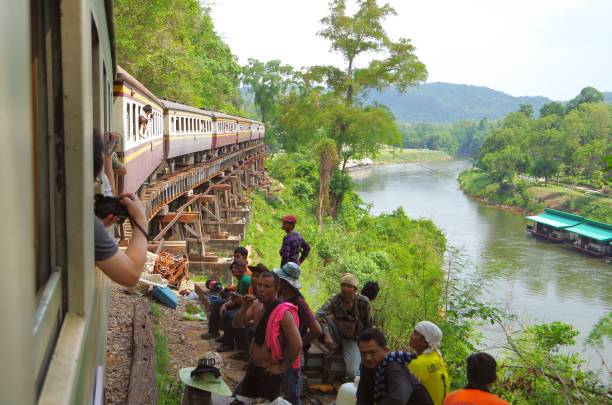Kanchanaburi Thailand- May 4, 2016:This is Taimen- Railway running Thailand, the Kanchanaburi.English name is \
