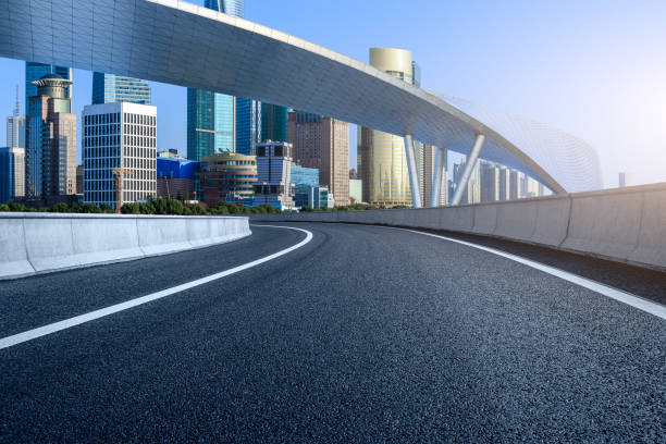 istock Asphalt road and modern buildings in Shanghai 1422429964