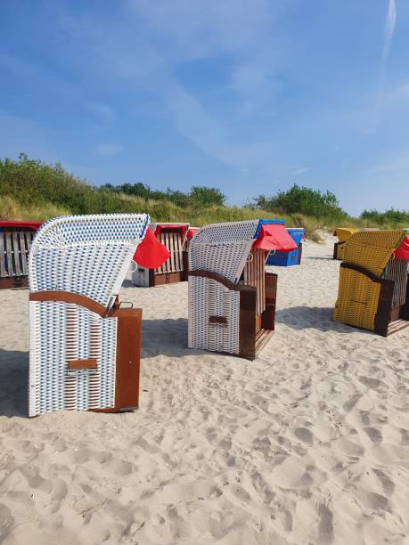 Beach chairs stock photo