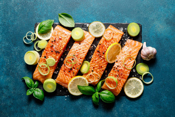 istock Salmon. Fresh raw salmon fish fillet 1422469170