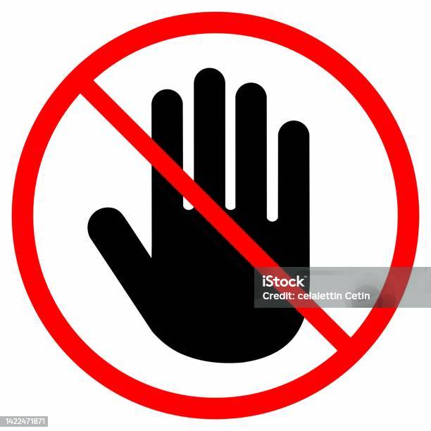Forbidden Sign Border Stop Hand Hand Forbidden Sign No Entry Do Not Touch Do Not Push Borders ...