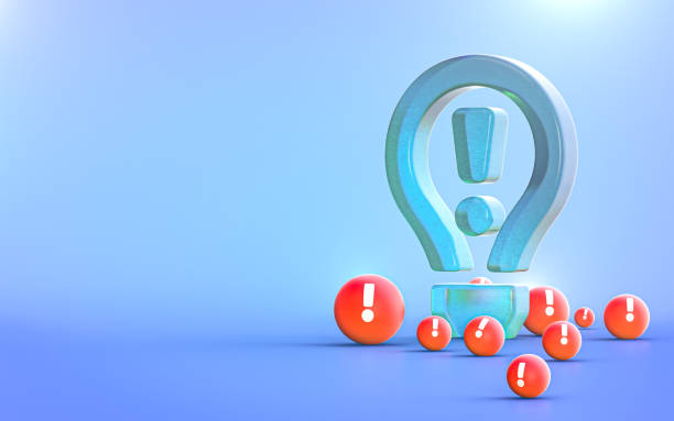 istock lightbulb exclamation sign abstract glass bubble iconic background for 1422474044