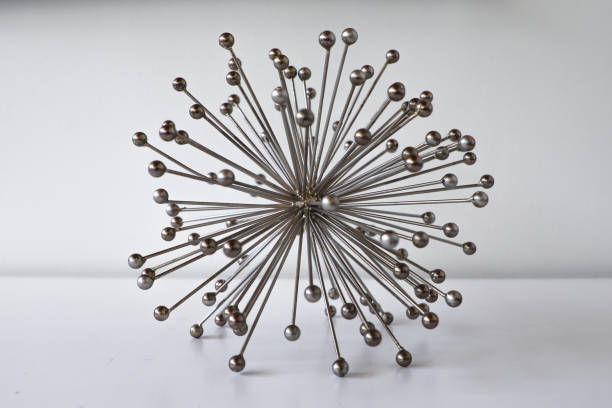 Mid-century modern atomic decorative metal accessory stock photo
