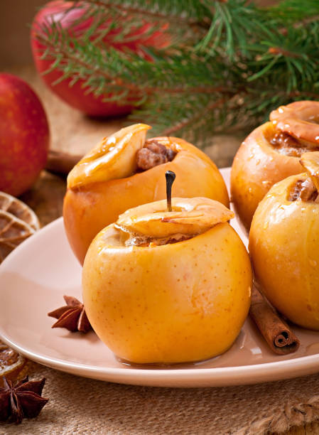 istock Baked apples with honey and nuts 1422478518