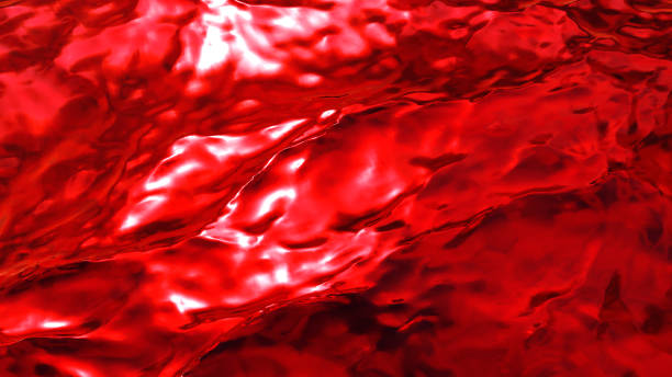 istock Abstract red texture background, bloody wavy metallic sea 1422479450