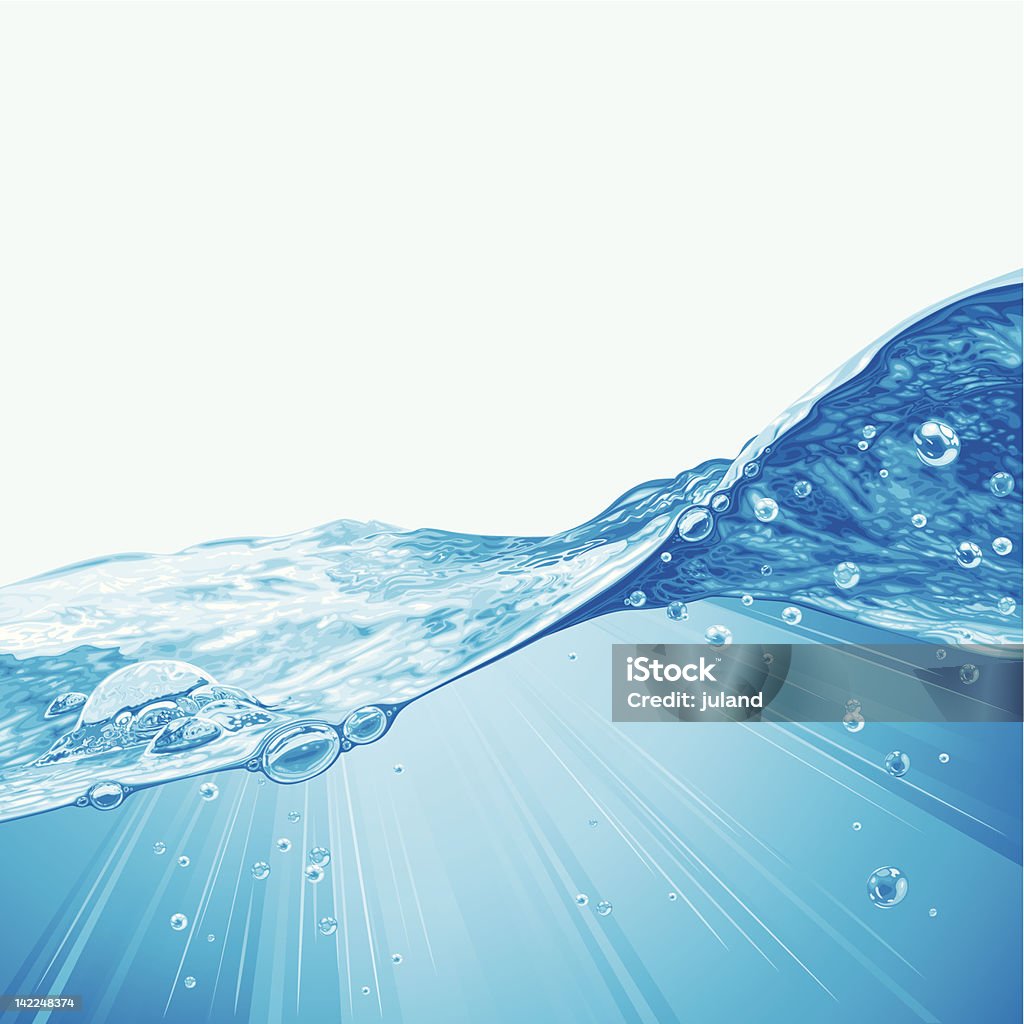 Fondo de onda de agua con burbujas - arte vectorial de Agua libre de derechos