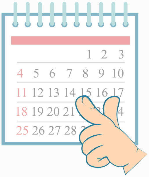 istock Business operations planning and scheduling concept with human hand pointing to calendar 1422483847
