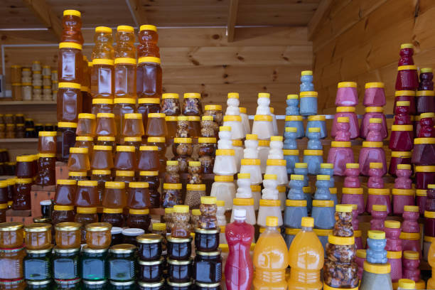 istock Bottles with honey, nuts, jam and others 1422484477