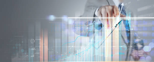 istock Businessman working with modern computer virtual dashboard analyzing innovation finance sales data and economic growth graph chart and block chain technology. 1422489888