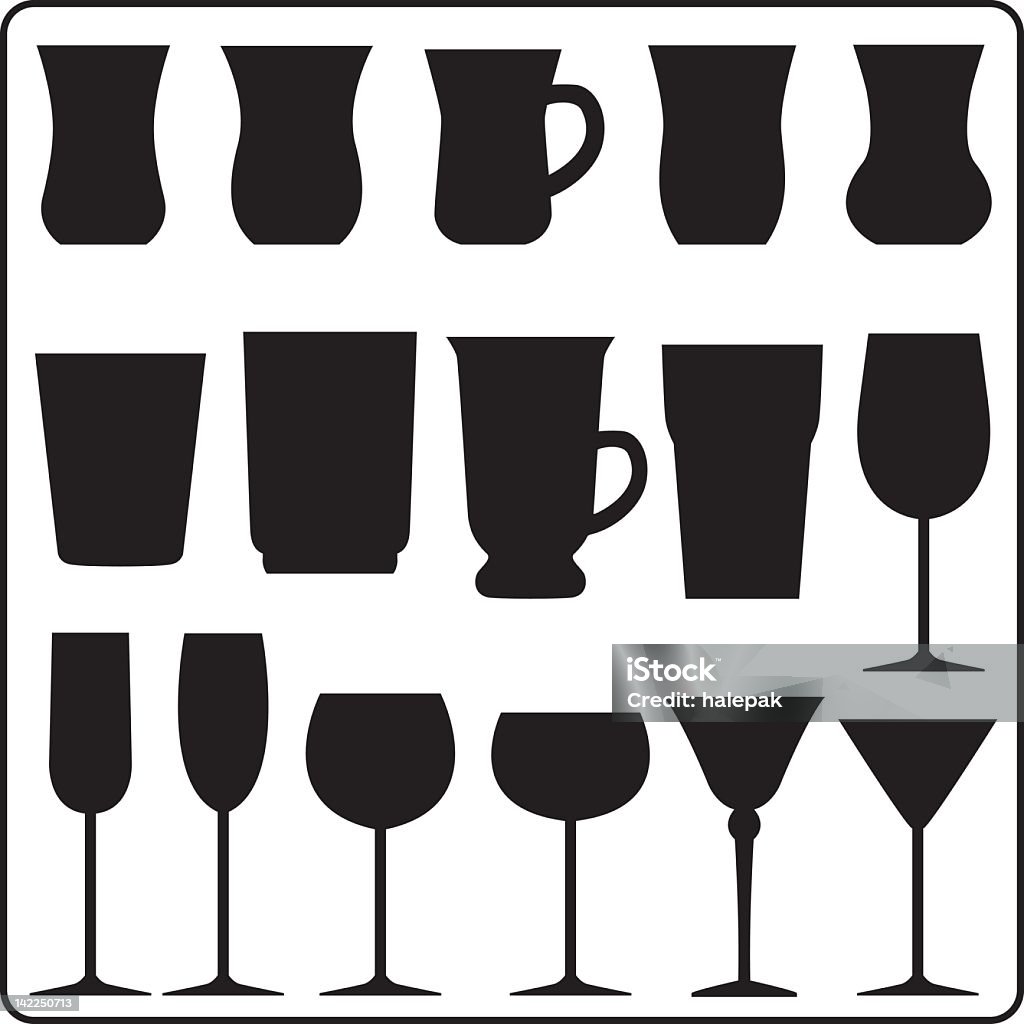 Vettoriale silhouette diverse tazze - arte vettoriale royalty-free di Acqua