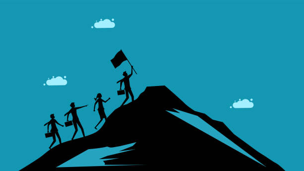 istock Business leaders lead others to success. business concept vector 1422508774