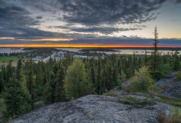 istock Sunrise over Old Town and Great Slave Lake 1422512259