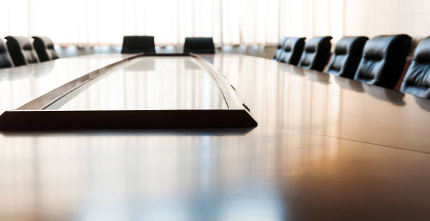 istock Conference table and chairs in modern meeting room 1422515941