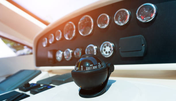 istock Detail of dashboard instruments on yacht 1422516010
