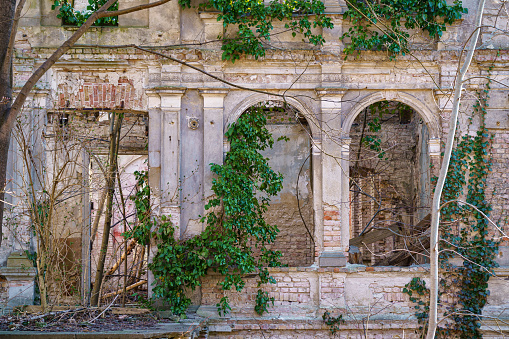 old dilapidated ruin of a villa