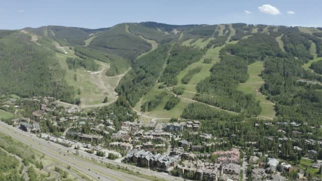 4k Aerial Drone Footage - Vail Colorado in Summer. Colorado Rocky Mountains