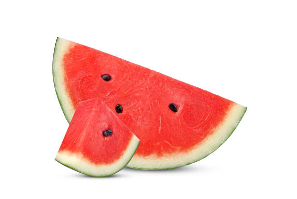 istock Sliced watermelon isolated on white 1422529851