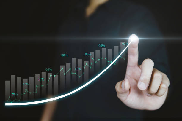 istock Businessman analyzing for financial balance sheet working by digital augmented reality graphics 1422530919