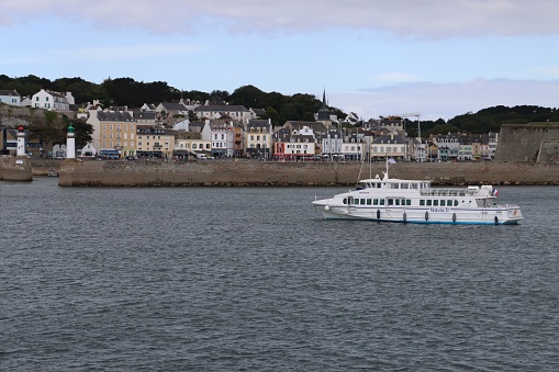 June 28th 2022, Belle Ile En Mer in Brittany, France. After 2 years of pandemy, tourists come back by boat from Quiberon to visit the beautiful island