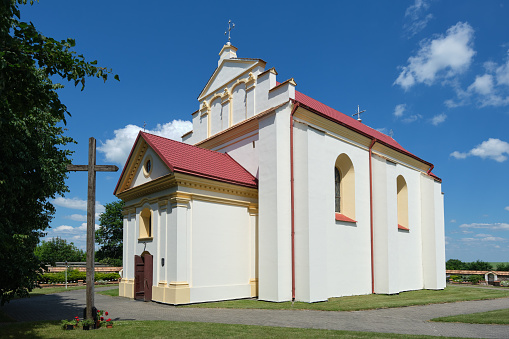 Old ancient church of Saint George in Kremyanitsa, Zelva district, Grodno region, Belarus.