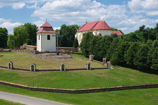 Old ancient catholic church of St George in Kremyanitsa, Zelva district, Grodno region, Belarus.