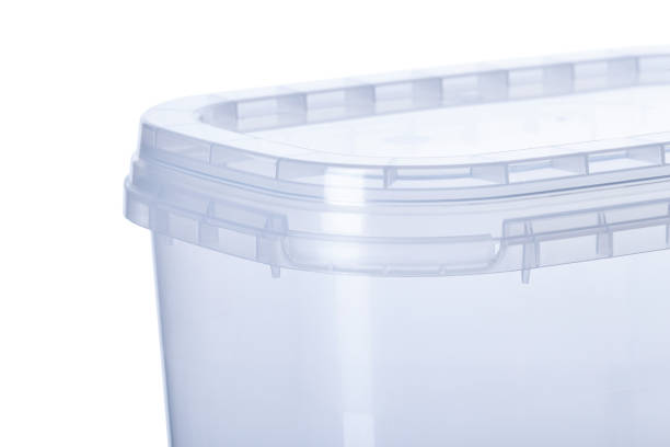 istock Transparent oval container with transparent lid - 1360 ml, plastic containers on white background , food plastic box isolated on white, product packaging for foodstuff or paints, adhesives, primers 1422534303