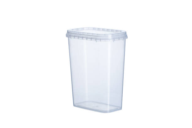 istock Transparent oval container with transparent lid - 1360 ml, plastic containers on white background , food plastic box isolated on white, product packaging for foodstuff or paints, adhesives, primers 1422534304