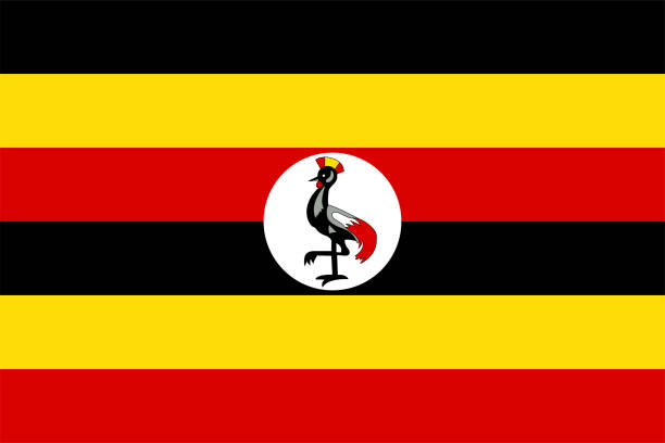 The national flag of the world, Uganda The national flag of the world, Uganda round the world travel stock illustrations