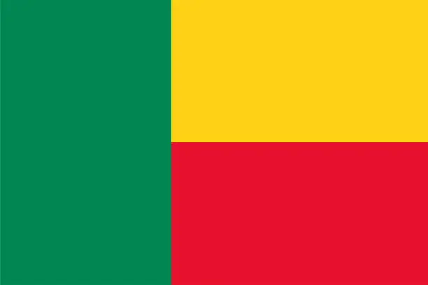Vector illustration of The national flag of the world, Benin