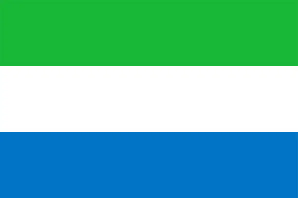 Vector illustration of The national flag of the world, Sierra Leone