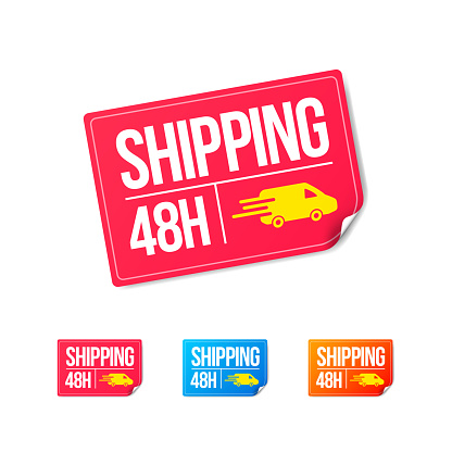 48 Hours Shipping Shopping Sticker Set