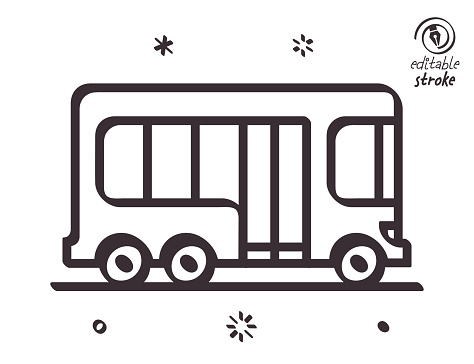Playful Line Illustration for Bus Traffic
