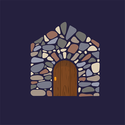 traditional stone house vector illustration