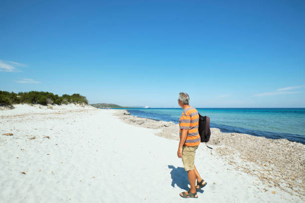 istock Man looking at the View on a White Sand Beach 1422552441