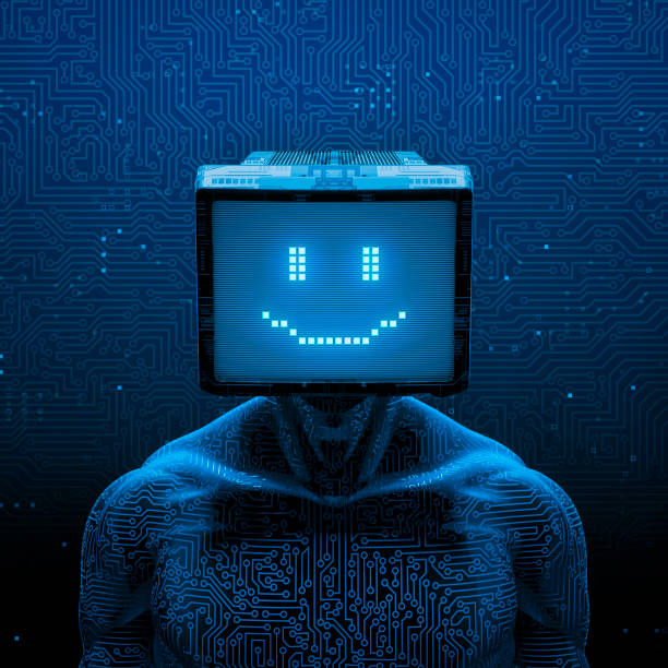 Smiling gamer artificial intelligence stock photo