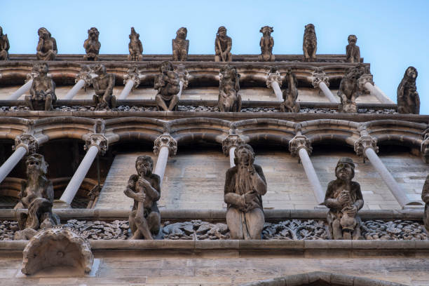 Detail of the architecture of the church Notre Dame de Dijon, Burgundy, France