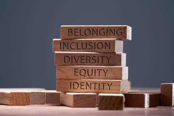 istock Wooden blocks with words identity, equity, diversity, inclusion, belonging 1422564160