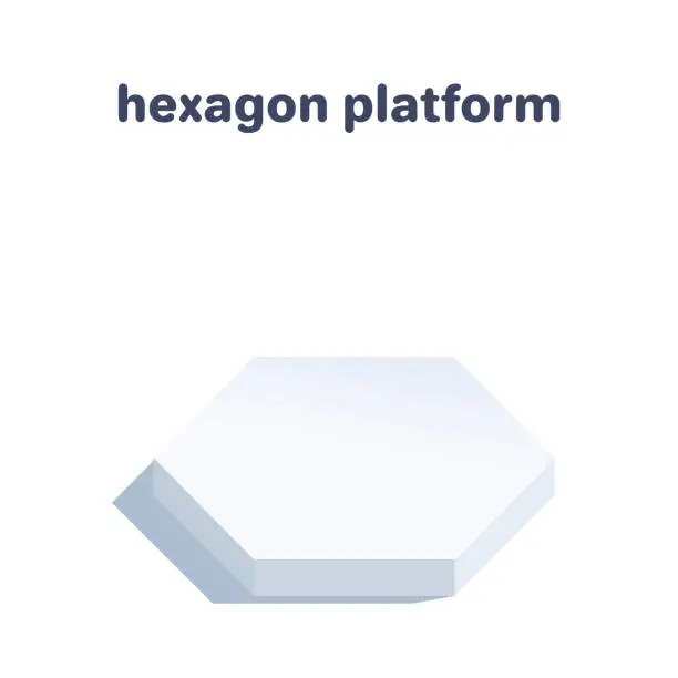 Vector illustration of hexagonal platform